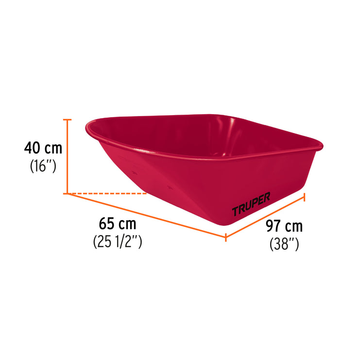 Carretilla 6 ft3 Neumática, bastidor tubular, Truper 11776 CAT-60ND