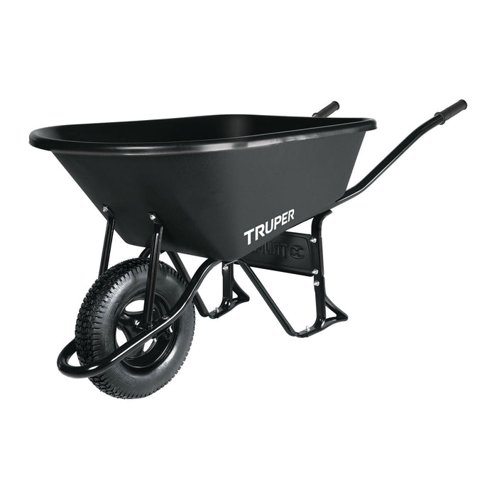 Carretilla concha plástica 6 ft3 Neumática, bastidor tubular 11777 CAT-60PL