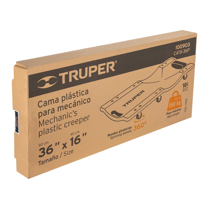 Cama de plástico 36' para mecánico, Truper 100903 CATA-36P