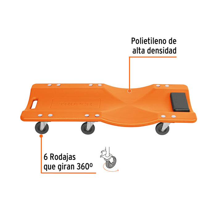 Cama de plástico 36' para mecánico, Truper 100903 CATA-36P