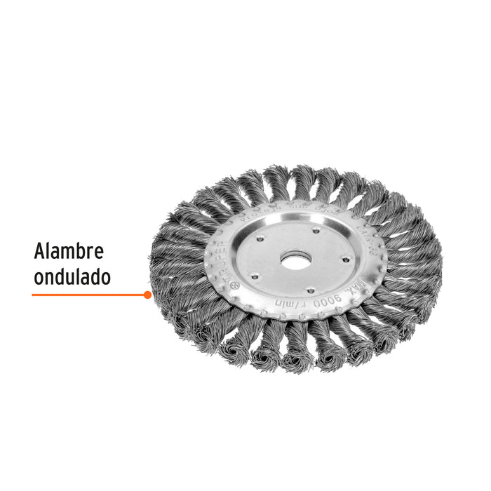 Carda trenzado grueso 6' x 5/8' para esmeril, Truper 11599 CATR-6G
