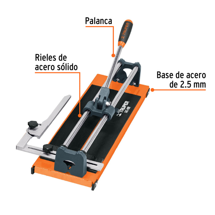 Cortador de azulejo 16' (40 cm) con baleros, Truper 12930 CAZ-40B