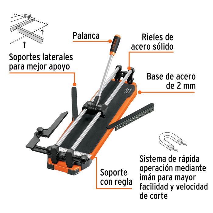 Cortador de azulejo 24' (60 cm) con baleros, Truper 12931 CAZ-60B