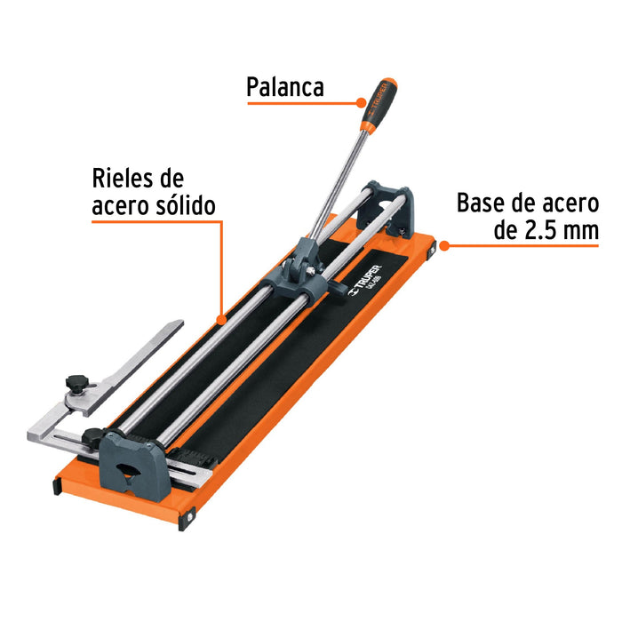 Cortador de azulejo 24' (60 cm) con baleros, Truper 12931 CAZ-60B