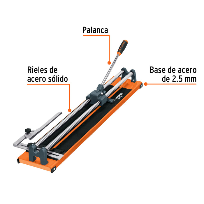 Cortador de azulejo 26' (66 cm) con baleros, Truper 16783 CAZ-66B