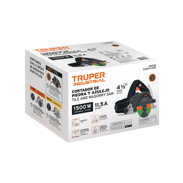 Cortador de piedra y azulejo 4 1/2", 1,500 W 103738 (CAZE-4-1/2N)