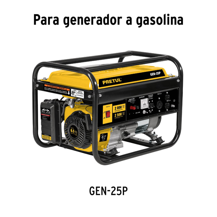 Generador portátil 2.8 kW motor a gasolina, Pretul 26034 GEN-25P