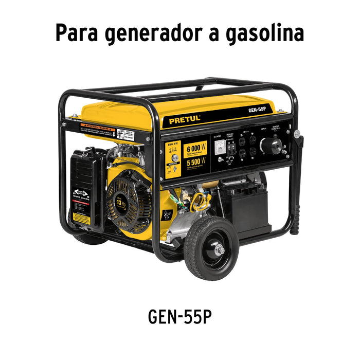 Generador portátil 6.6 kW motor a gasolina, Pretul 26035 GEN-55P
