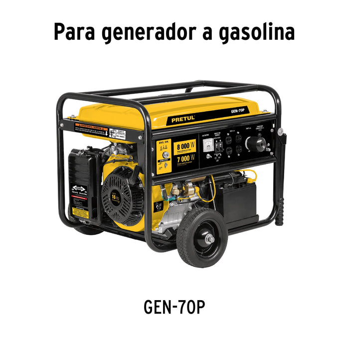 Generador portátil 8 kW motor a gasolina, Pretul 26036 GEN-70P