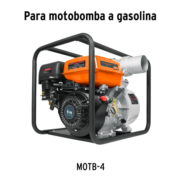 Motobomba autocebante 4' x 4' a gasolina 9 HP, Truper 17118 MOTB-4