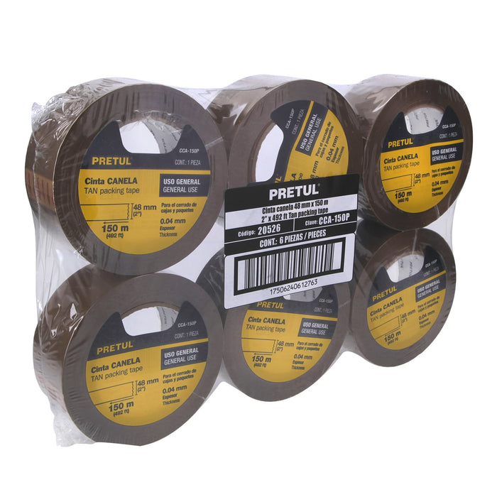 Cinta de empaque 48 mm x 150 m canela, Truper 12556 CCA-150