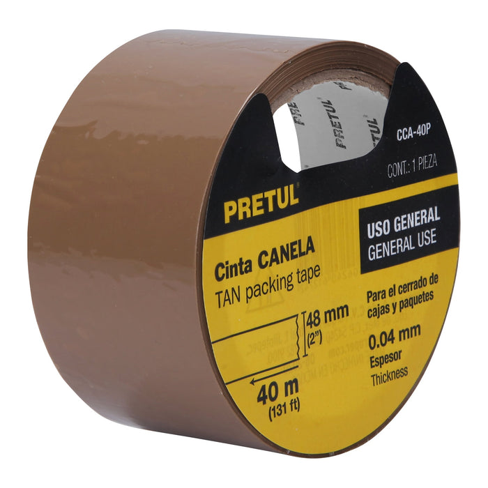 Cinta de empaque 48 mm x 40 m canela, Pretul 20524 CCA-40P