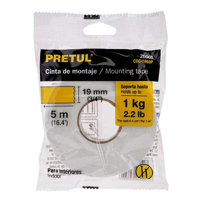 Cinta doble cara de 19 mm x 5 m Pretul 20005 CDC-1950P