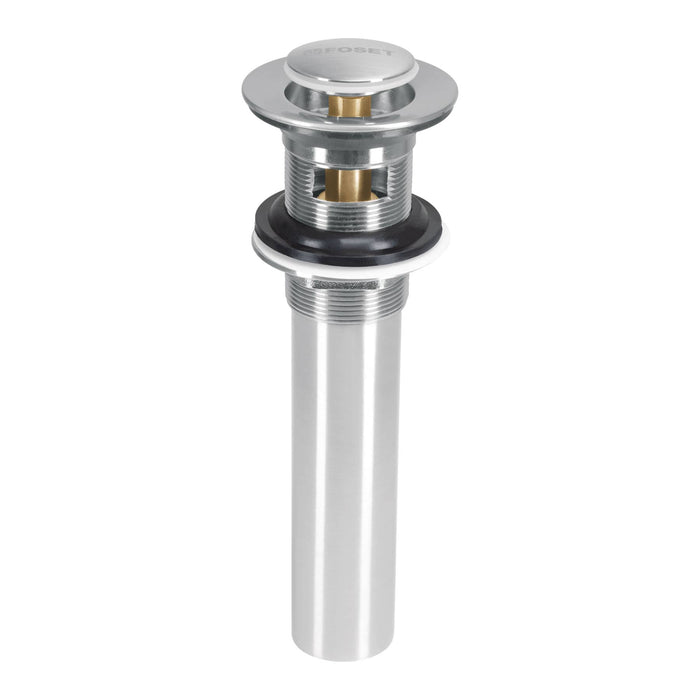 Contra p/lavabo con rebosadero, sistema push, satín, 1-1/4' 45283