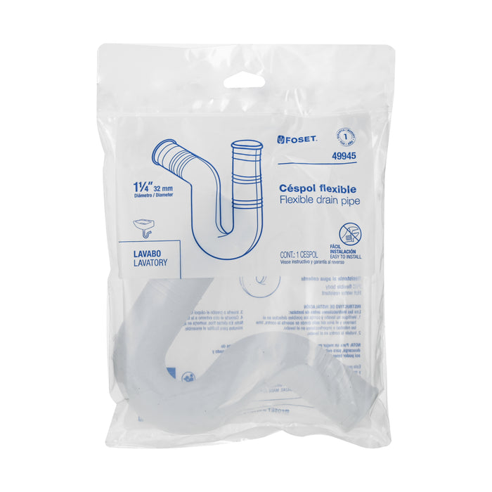 Céspol flexible 1-1/4' de PVC, para lavabo, Foset 49945
