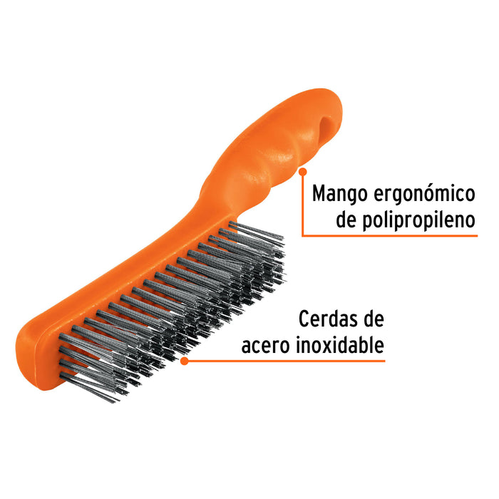 Cepillo de alambre 64 pinceles de acero inoxidable, Truper 10656 CEA-54I