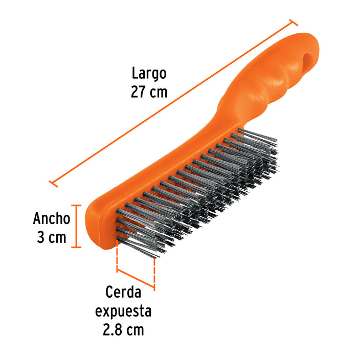 Cepillo de alambre 64 pinceles de acero al carbono, Truper 11559 CEA-54