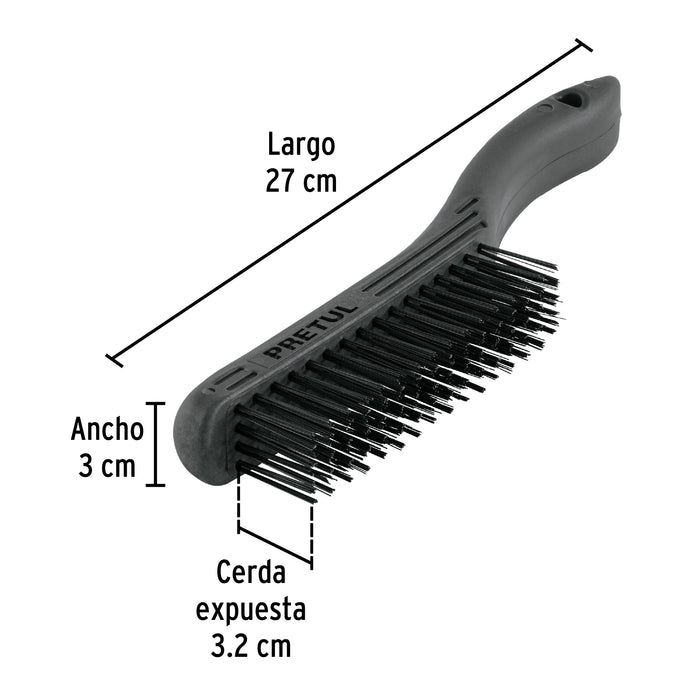 Cepillo de alambre 64 pinceles de acero al carbono, Pretul 20653 CEA-54P