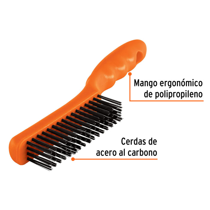 Cepillo de alambre 64 pinceles de acero al carbono, Truper 11559 CEA-54
