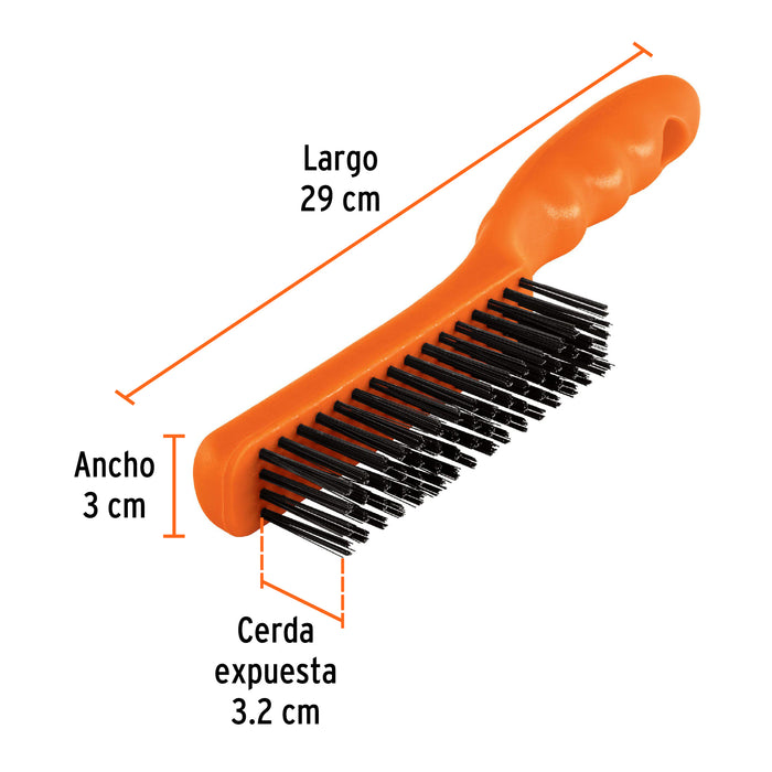 Cepillo de alambre 64 pinceles de acero al carbono, Truper 11559 CEA-54