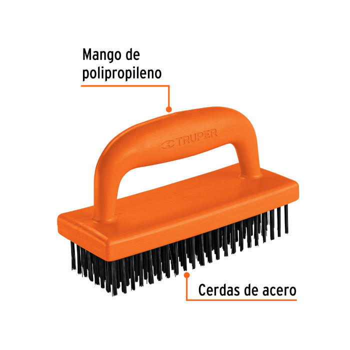 Cepillo rectangular de alambre 172 pinceles,con mango,Truper 12655 CEA-82