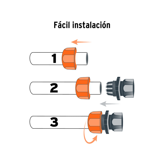 Conector 1/2' hembra de ABS con tuerca de ajuste manual Código: 102989