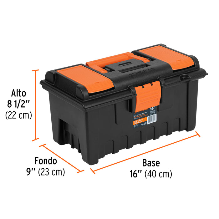 Caja para herramienta de 16' con compartimentos, Truper 11141 CHA-16NC