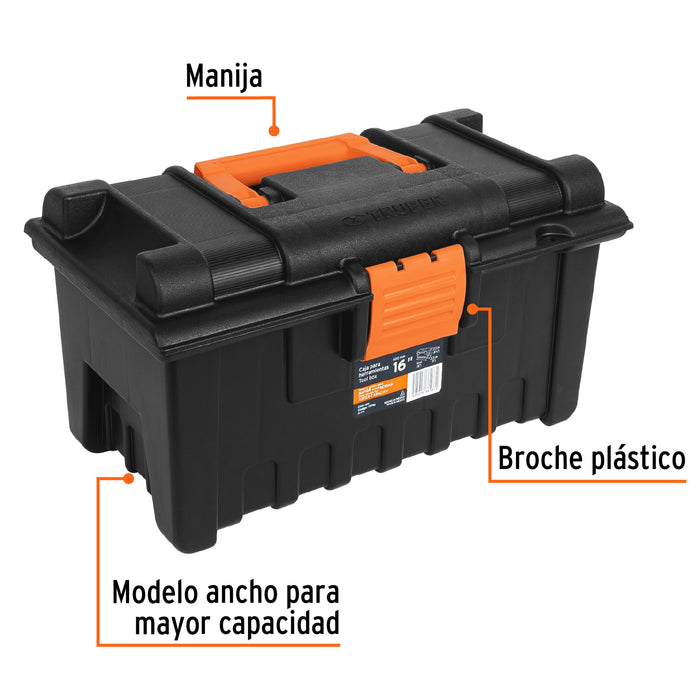 Caja para herramienta de 16' sin compartimentos, Truper 19790 CHA-16N
