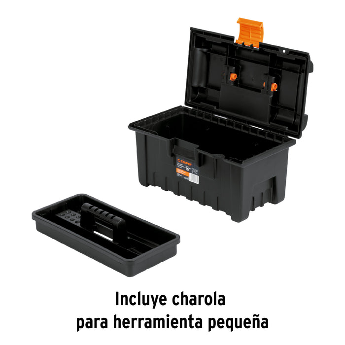 Caja para herramienta de 16' sin compartimentos, Truper 19790 CHA-16N