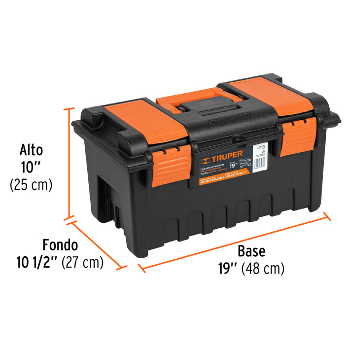 Caja para herramienta de 19' con compartimentos, Truper 11143 CHA-19NC