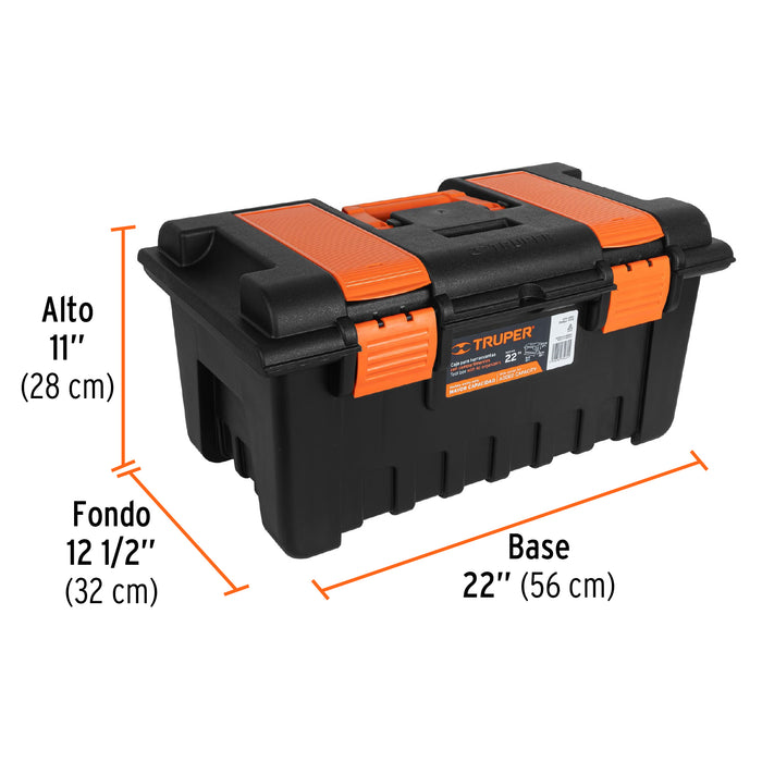 Caja para herramienta de 22' con compartimentos, Truper 11145 CHA-22NC