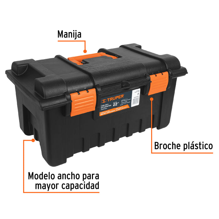 Caja para herramienta de 22' sin compartimentos, Truper 19780 CHA-22N