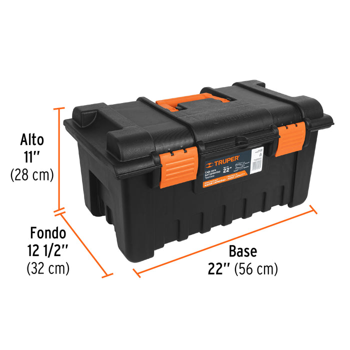 Caja para herramienta de 22' sin compartimentos, Truper 19780 CHA-22N