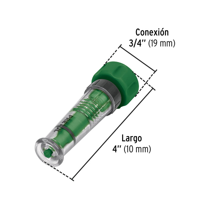 Chiflón 4' de plástico para manguera, a granel, Pretul 27015 CHMA-4PG