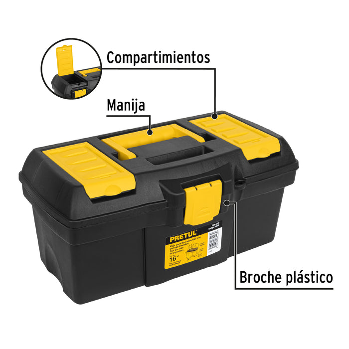 Caja para herramienta de 16' con compartimentos, Pretul 20603 CHP-16CP