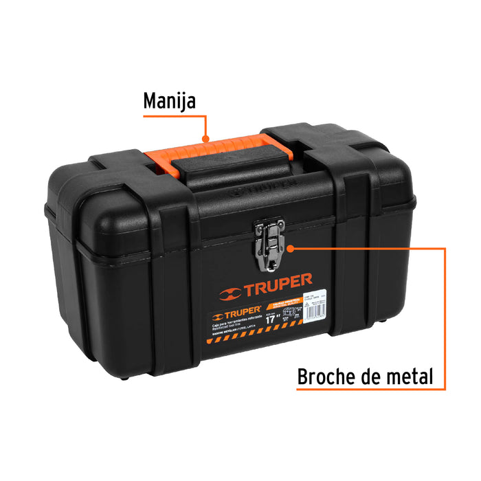 Caja para herramienta de 17' industrial, broches metálicos 19656 CHP-17X