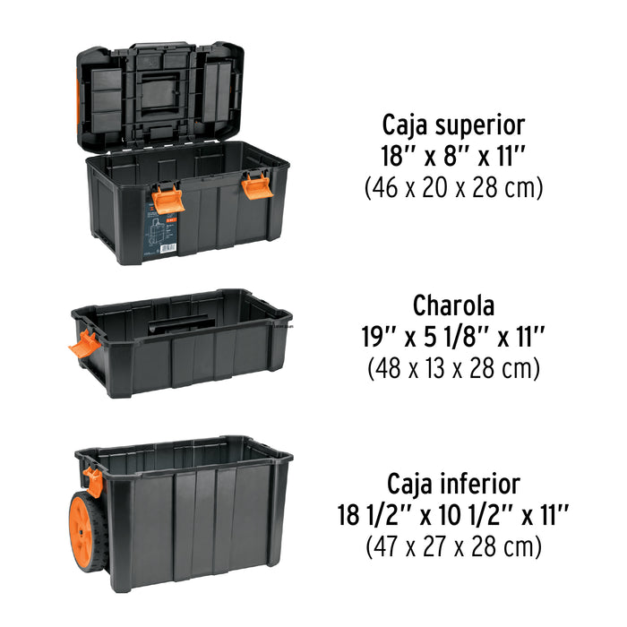 Caja p/herramienta de 19'x25' c/ruedas, 3 en 1 desmontable 102644 CHP-1925R