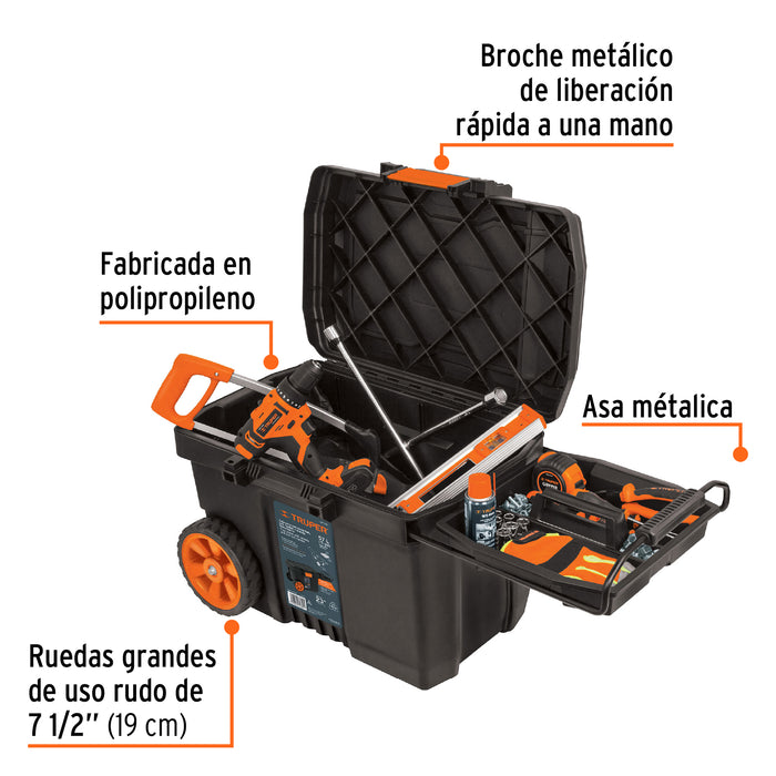 Caja para herramienta de 23'x17' c/ruedas, mango telescópico 10902 CHP-23R