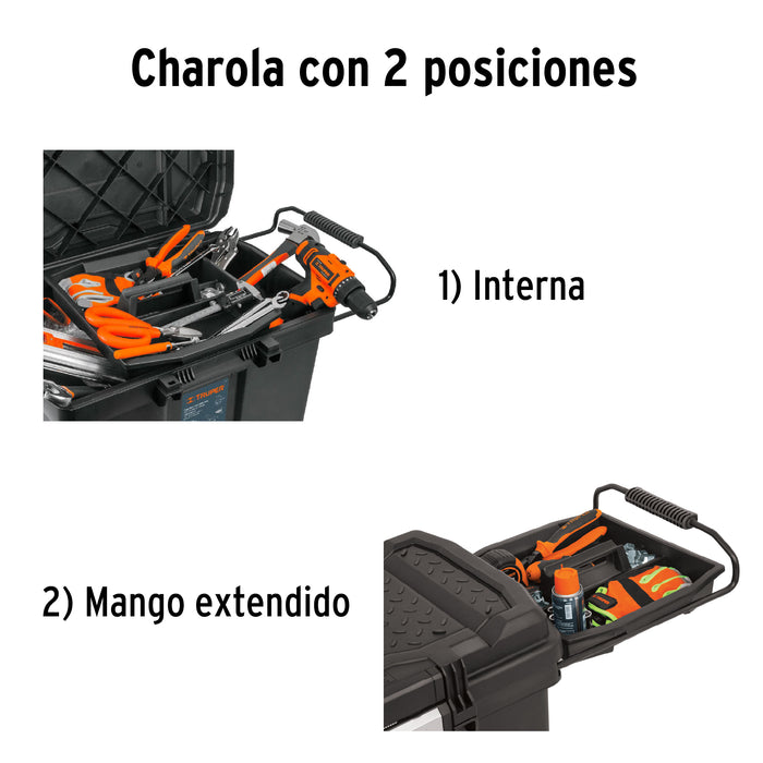 Caja para herramienta de 23'x17' c/ruedas, mango telescópico 10902 CHP-23R