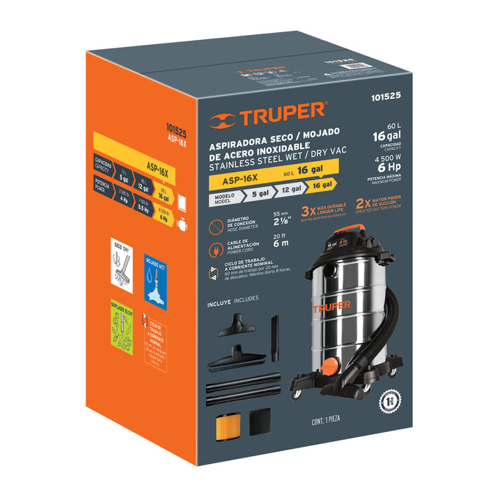 Caja de empaque de repuesto para ASP-16, Truper 103120 CJ-ASP-16