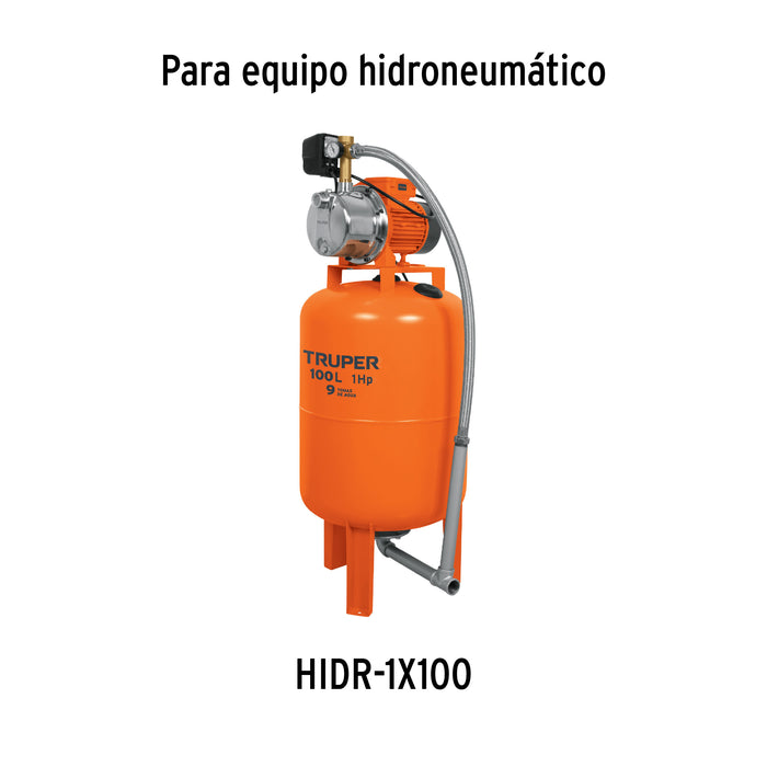Equipo hidroneumático 100L, bomba jet 1 HP, Truper 12255 HIDR-1X100