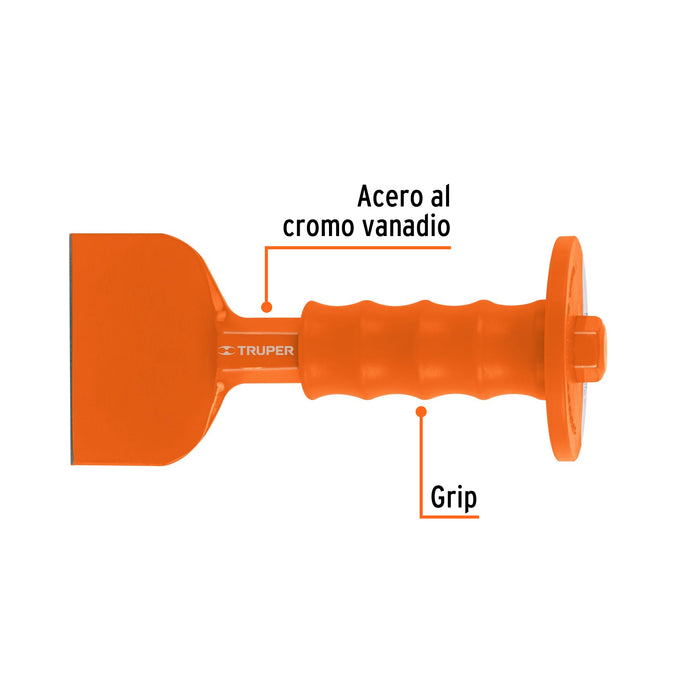 Cincel ladrillero 3-1/2 X 8' con grip, Truper Código: 12193