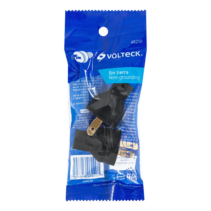 2 Clavijas no polarizadas redondas de PVC, Volteck 46210 CL-HR