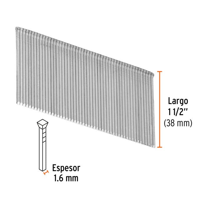 Caja con 2500 clavos calibre 16, 38 mm para CLNE-16, Truper 15013 CLANEU-16-38