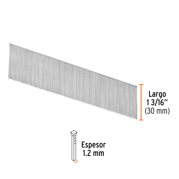 Caja con 5000 clavos calibre 18, 30 mm para CLNE-18, Truper 18264 CLANEU-18-30