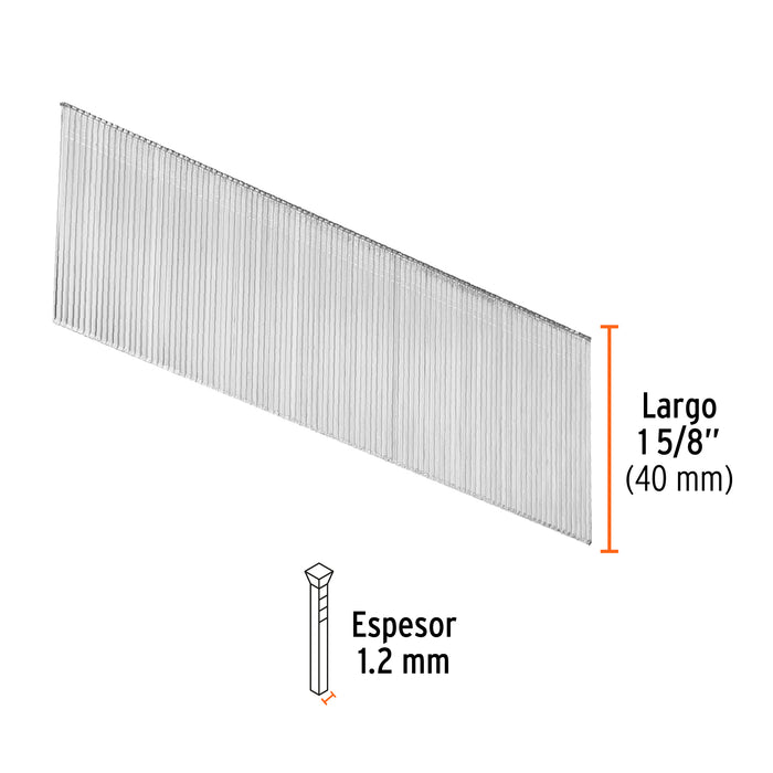 Caja con 5000 clavos calibre 18, 40 mm para CLNE-18, Truper 18267 CLANEU-18-40