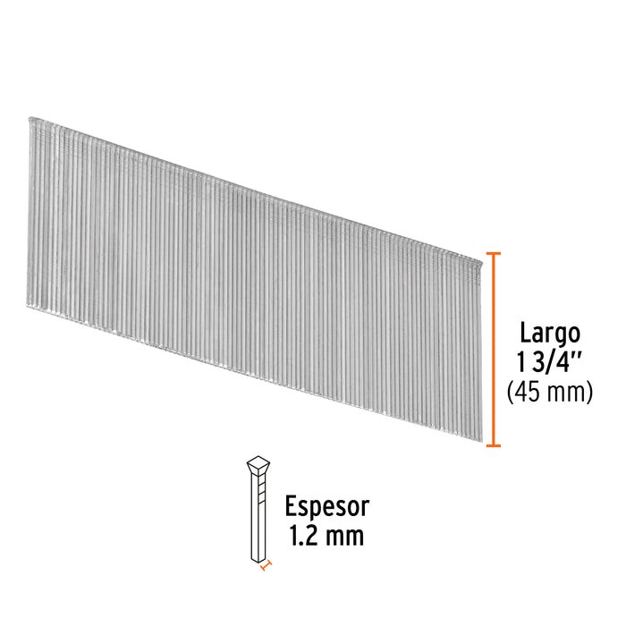 Caja con 5000 clavos calibre 18, 45 mm para CLNE-18, Truper 18268 CLANEU-18-45