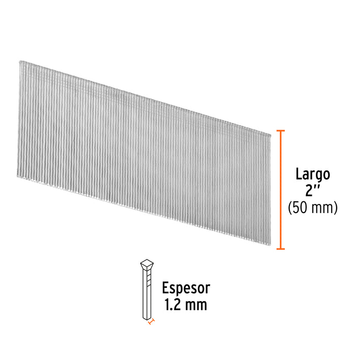 Caja con 5000 clavos calibre 18, 50 mm para CLNE-18, Truper 18269 CLANEU-18-50