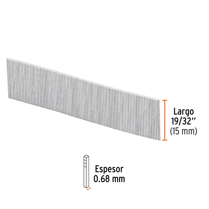 Caja con 10000 clavos calibre 23, 15 mm para CLNE-23, Truper 13374 CLANEU-23-15