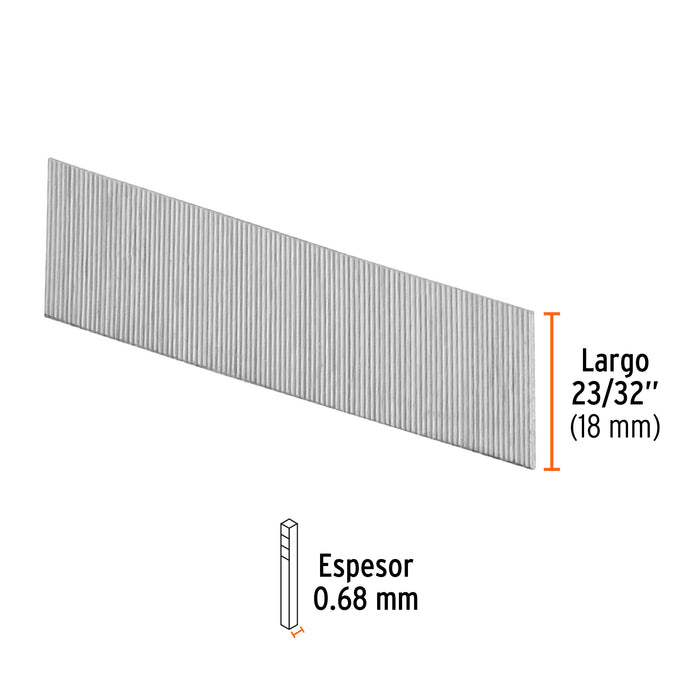 Caja con 10000 clavos calibre 23, 18 mm para CLNE-23, Truper 13403 CLANEU-23-18